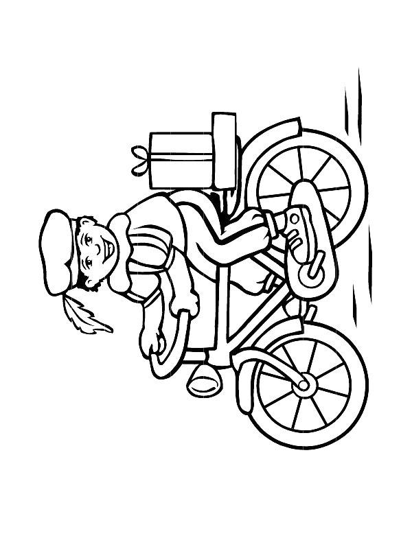 Ausmalbild Pete auf dem Fahrrad  