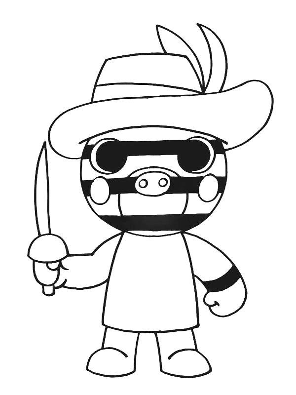 Ausmalbild Piggy - Roblox Zizzy  