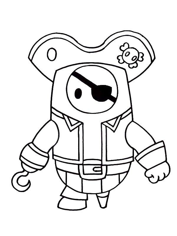 Ausmalbild Pirate Skin Fall Guys  