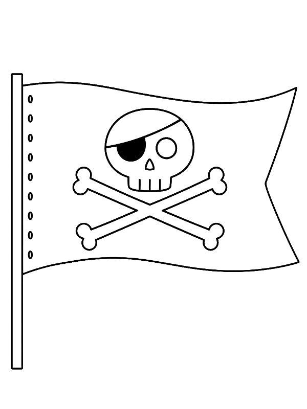 Ausmalbild Piratenflagge  
