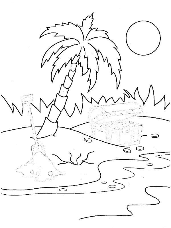 Ausmalbild Pirateninsel  