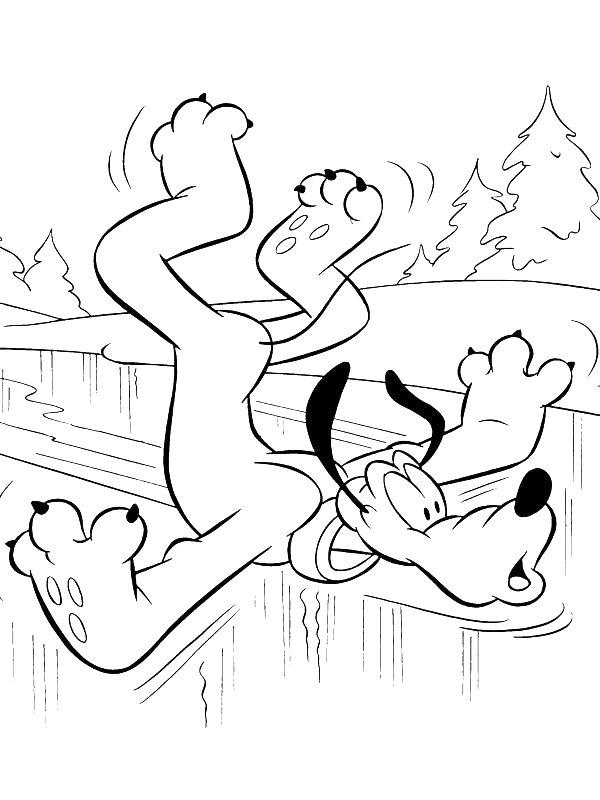 Ausmalbild Pluto auf dem Eis  