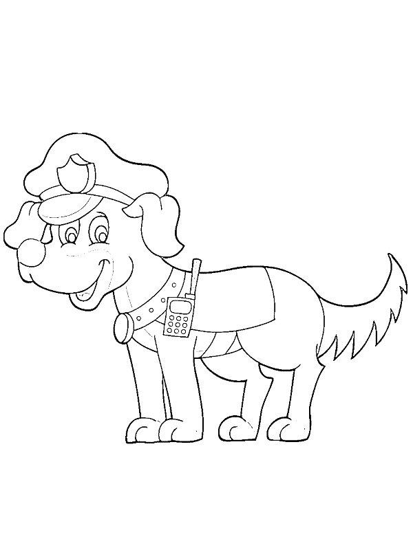Ausmalbild Polizeihund  