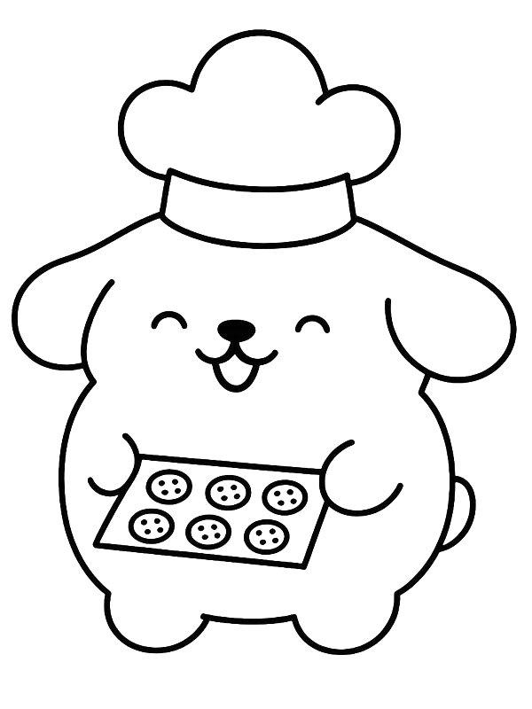 Ausmalbild Pompompurin als Koch  
