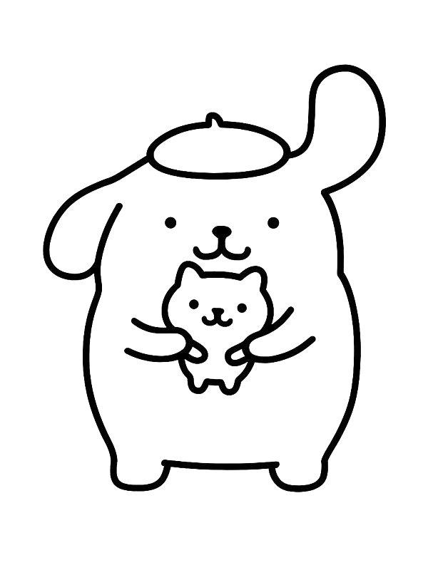 Ausmalbild Pompompurin und Muffin  