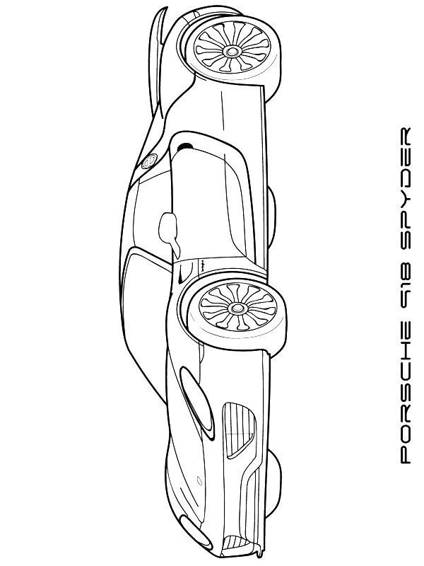 Ausmalbild Porsche 918 Spyder  