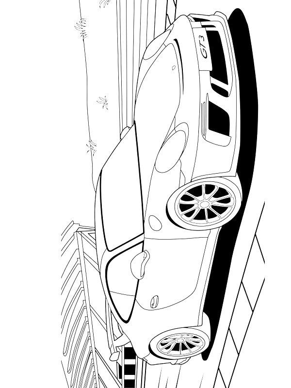 Ausmalbild Porsche GT3  