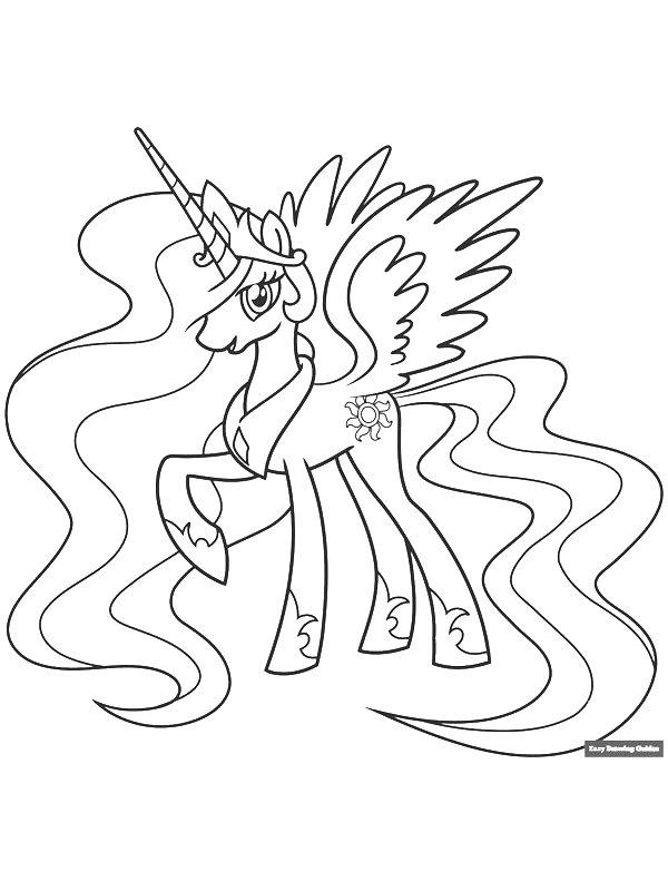 Ausmalbild Prinzessin Celestia  