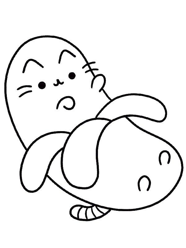 Ausmalbild Pusheen Banane  