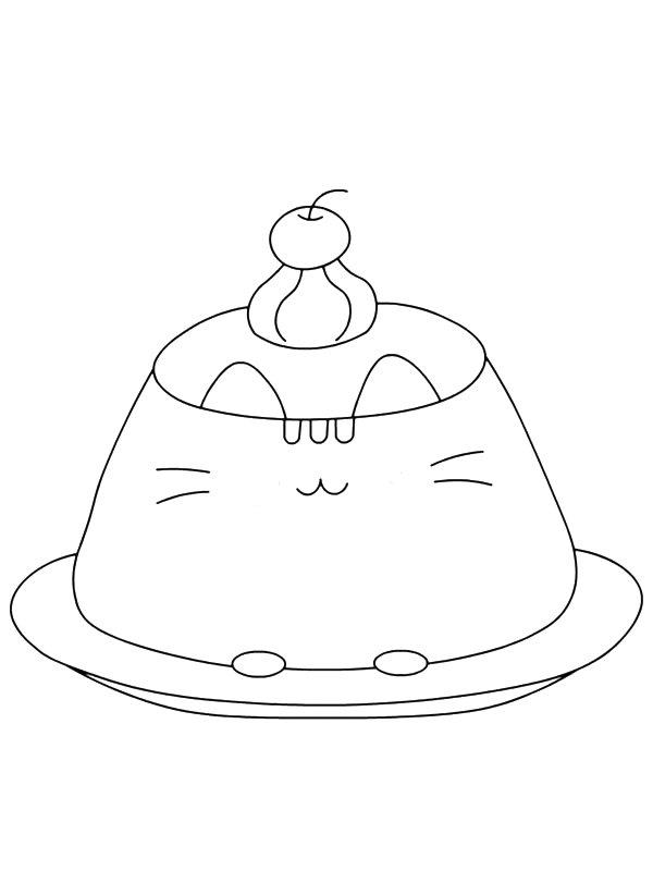 Ausmalbild Pusheen Pudding  
