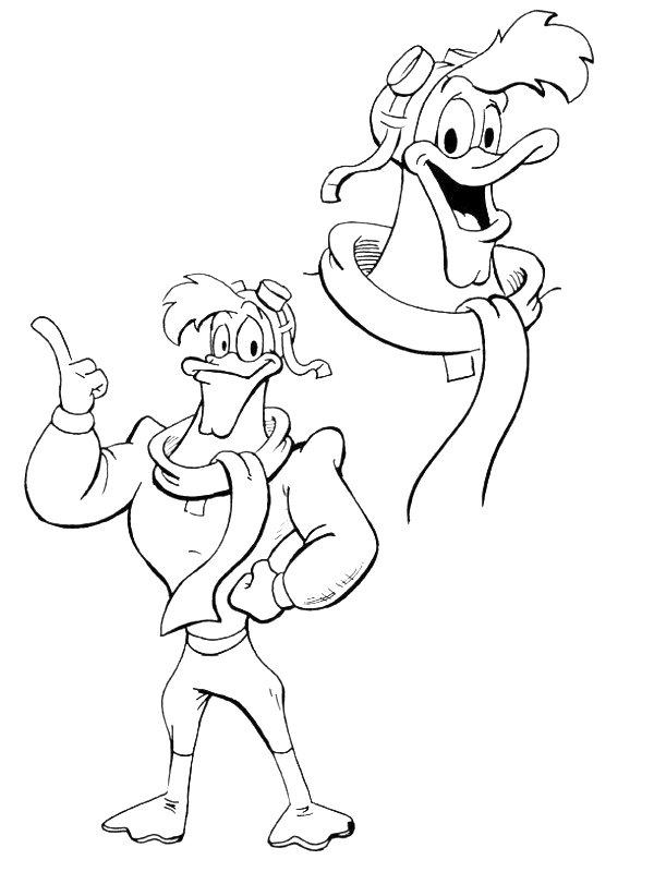 Ausmalbild Quack der Bruchpilot  