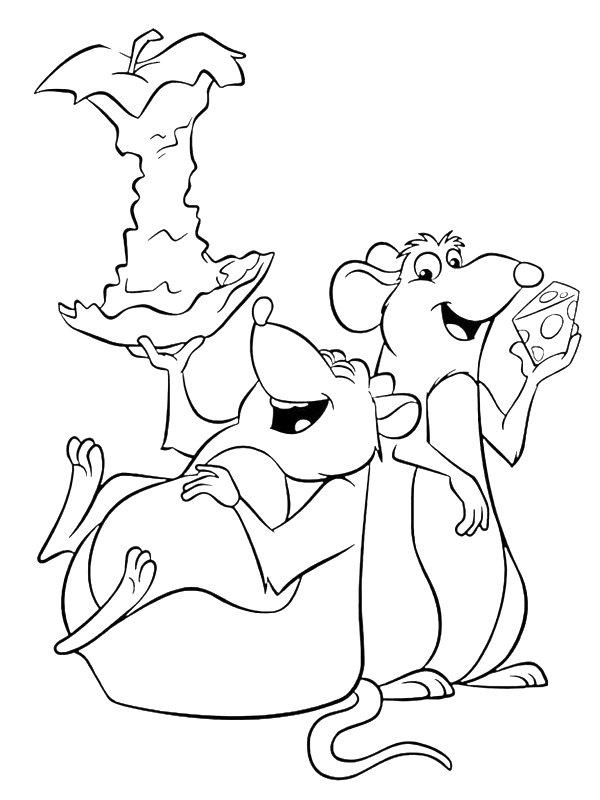 Ausmalbild Ratten aus Ratatouille  