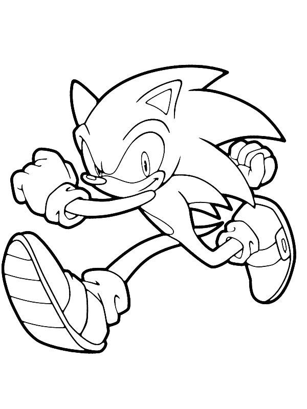Ausmalbild Rennender Sonic  