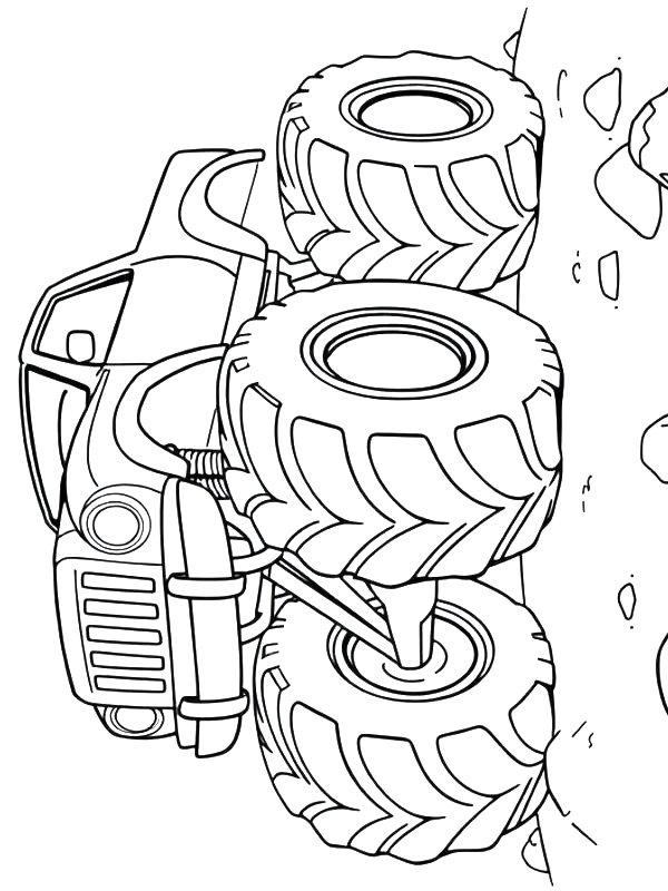 Ausmalbild Robuster Monstertruck  