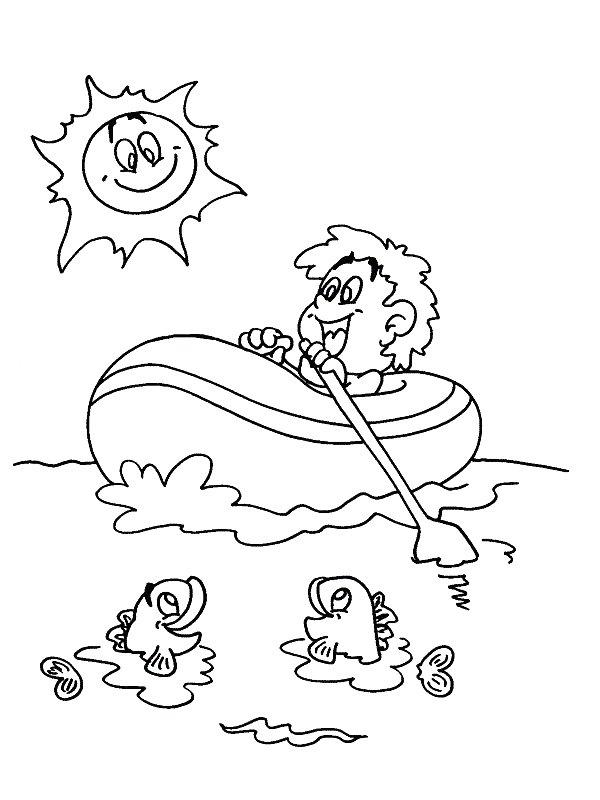 Ausmalbild Ruderboot  