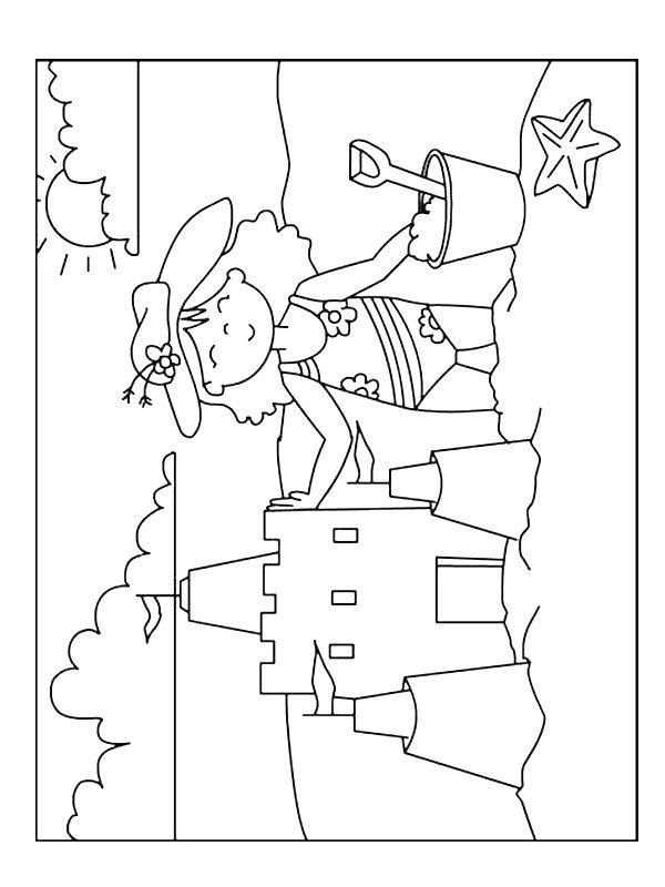 Ausmalbild Sandburg bauen  