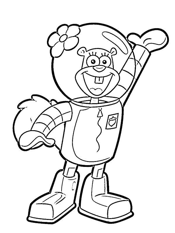 Ausmalbild Sandy Cheeks  
