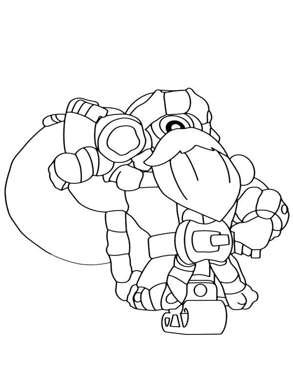 Ausmalbild Santa Stu Brawl Stars  