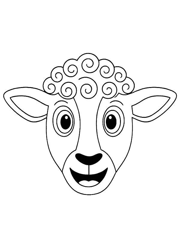 Ausmalbild Schafsgesicht  