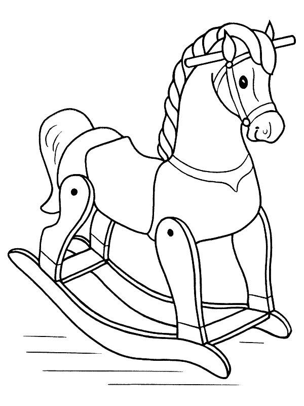Ausmalbild Schaukelpferd  