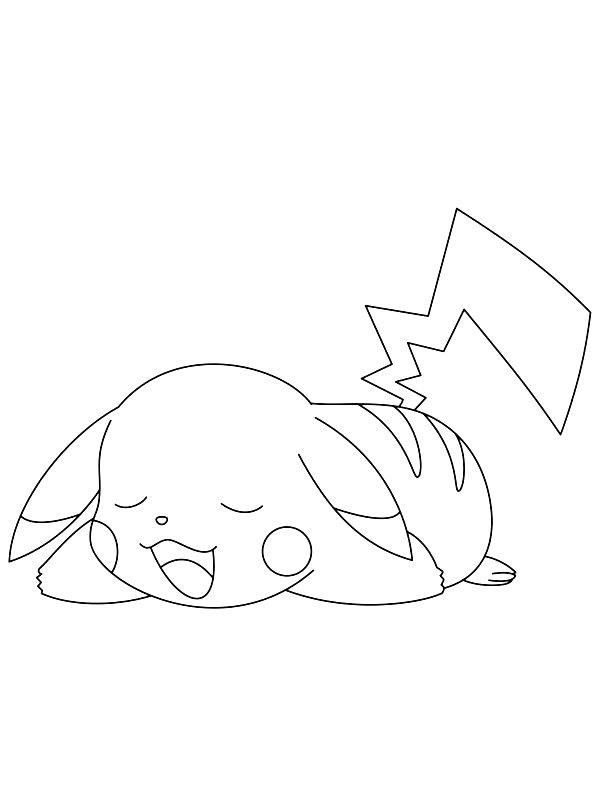 Ausmalbild Schlafender Pikachu  