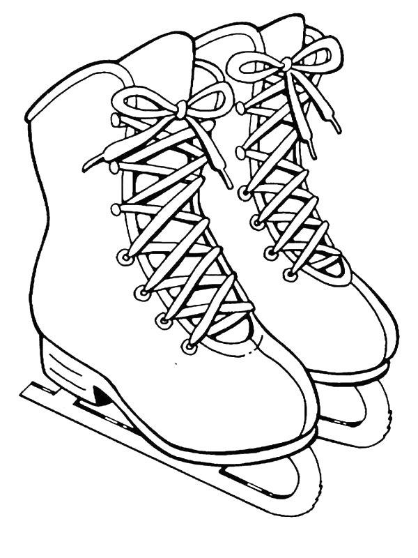 Ausmalbild Schlittschuhe Eislaufen  