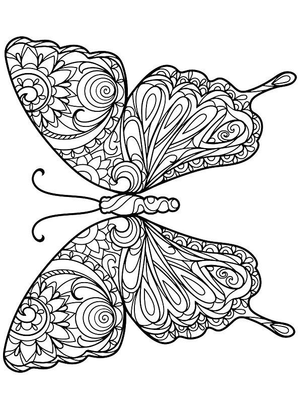 Ausmalbild Schmetterling für erwachsene  