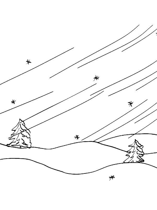 Ausmalbild Schneesturm  