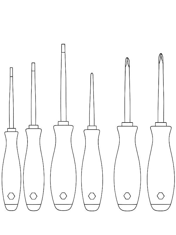 Ausmalbild Schraubendreher-Set  