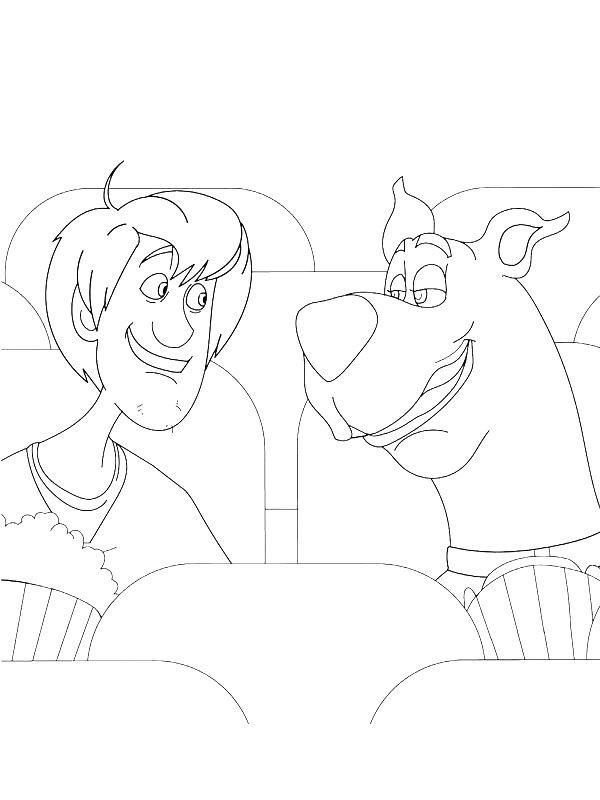 Ausmalbild Shaggy und Scooby Doo  