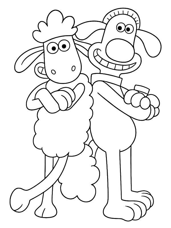 Ausmalbild Shaun und Bitzer  