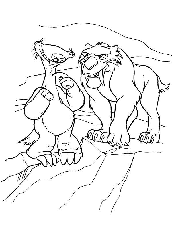 Ausmalbild Sid und Diego  