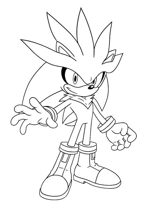 Ausmalbild Silver the Hedgehog  