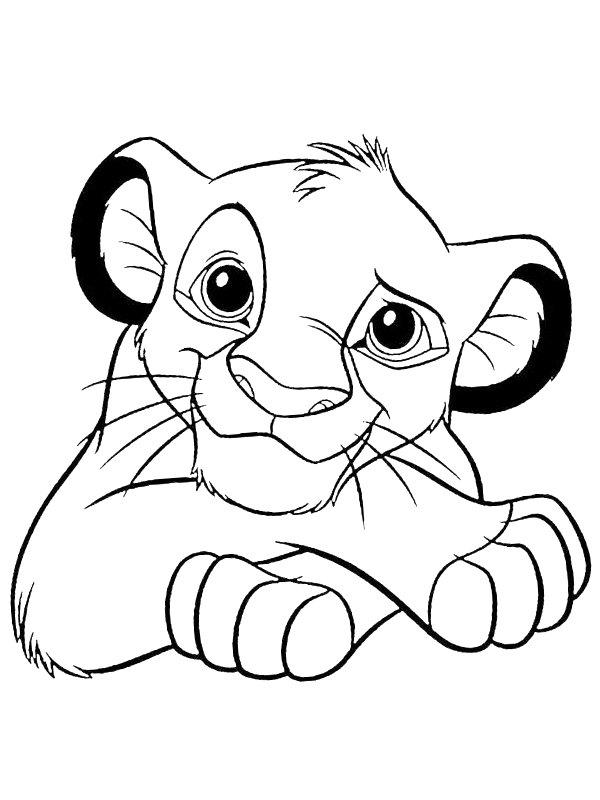 Ausmalbild Simba der Löwe  