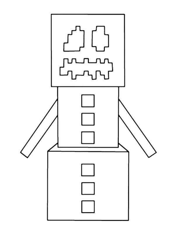 Ausmalbild Snow Golem Minecraft  