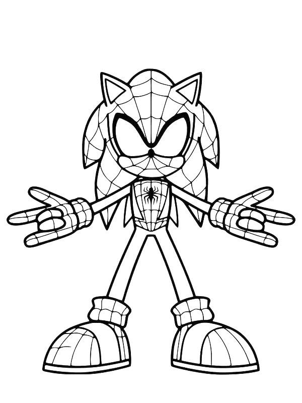 Ausmalbild Sonic Spider-Man  