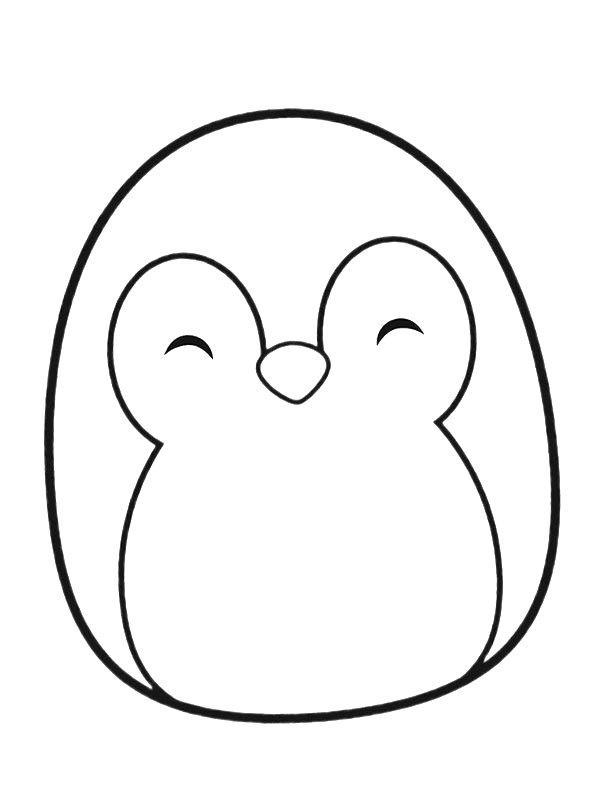 Ausmalbild Squishmallows Pinguin Puff  