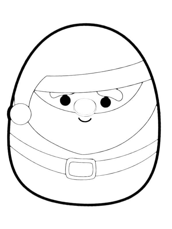 Ausmalbild Squishmallows Weihnachtsmann Nick  