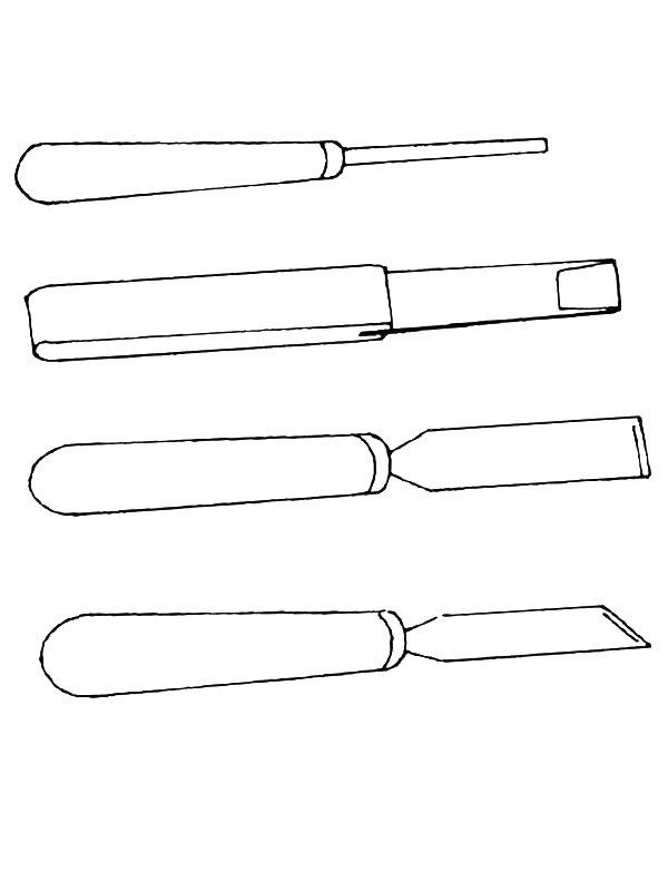 Ausmalbild Stechbeitel Set  