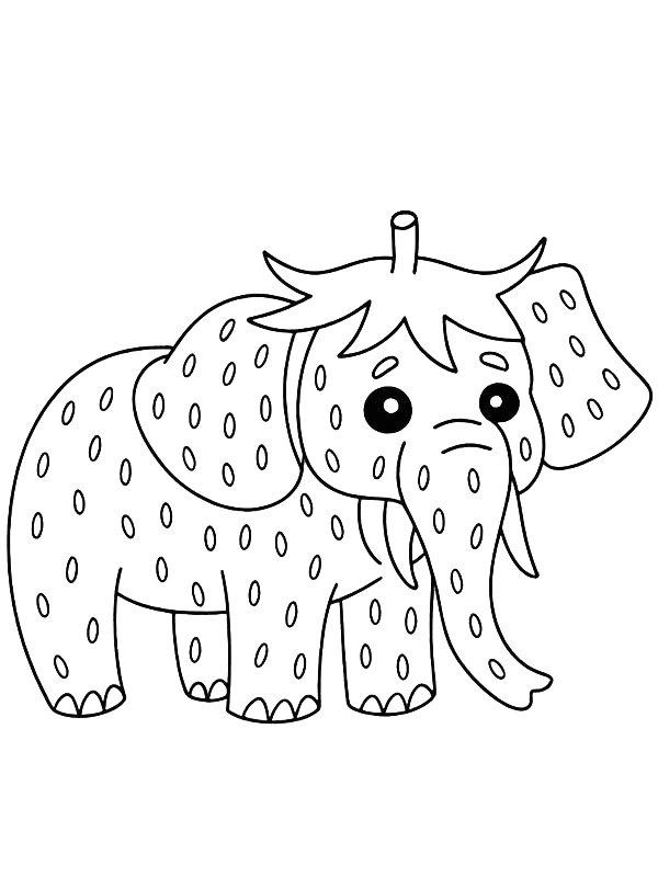 Ausmalbild Strawberry Elephant  