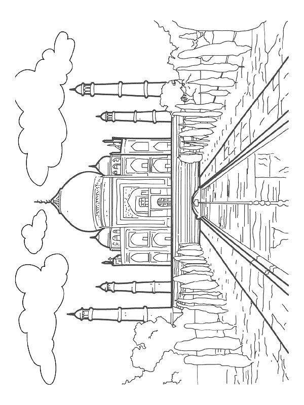 Ausmalbild Taj Mahal Indien  