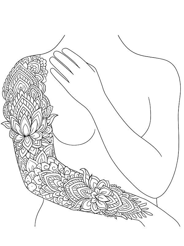 Ausmalbild Tattoo Ärmel  