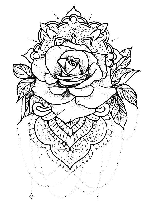 Ausmalbild Tattoo mandala  