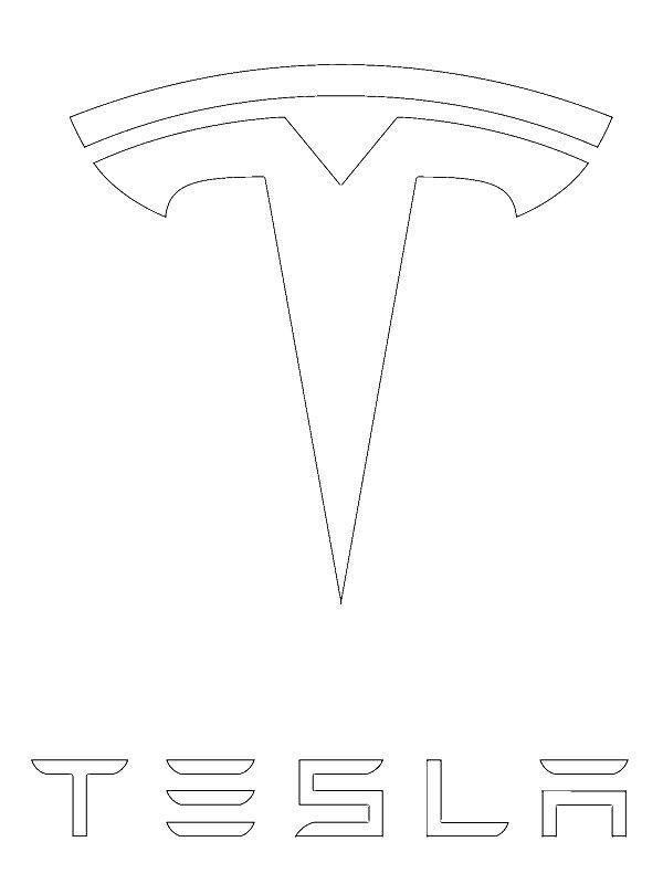 Ausmalbild Tesla logo  