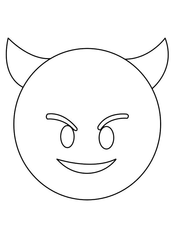 Ausmalbild Teufel emoji  