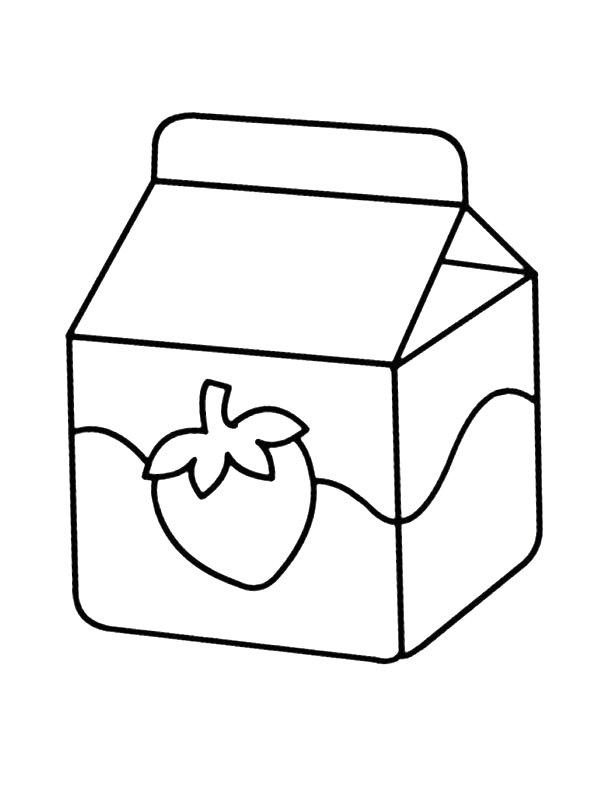 Ausmalbild Trinkjoghurt Erdbeer  