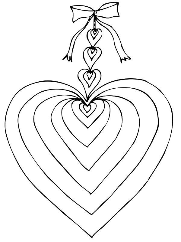 Ausmalbild Valentinstag Herz  