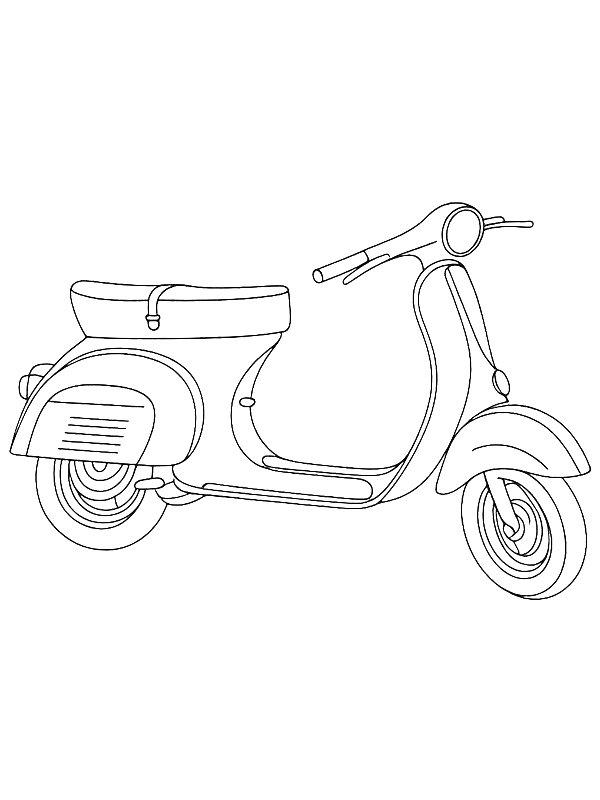 Ausmalbild Vespa-Roller  
