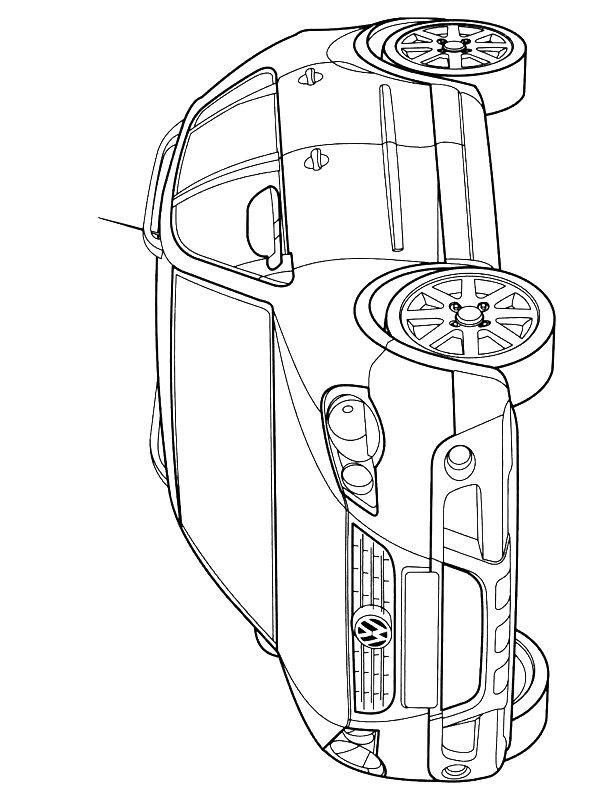Ausmalbild Volkswagen CrossPolo  