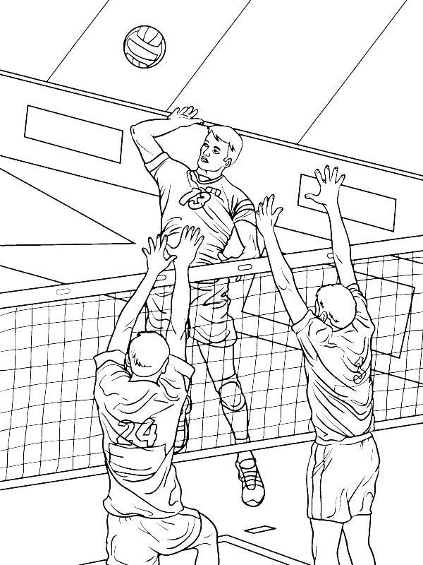 Ausmalbild Volleyball spielen  
